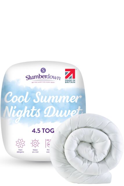 Slumberdown Cool Summer Nights 4.5 Tog Summer Duvet in White - Size: Double - image 1