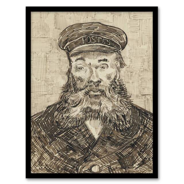 "Artery8 Sketch Portrait Joseph Roulin Van Gogh Vintage Framed Wall Art Print in Beige - Size: W12"" x H16""" - image 1