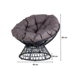 SPETLEK Rattan Egg Chair Garden Furniture in Grey - Size: 0.6m2 - thumbnail 2