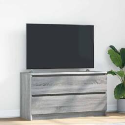 Berkfield Home TV Cabinet Grey Sonoma 100x35x54 cm Engineered Wood - Size: 100 x 35 x 54 cm - thumbnail 2