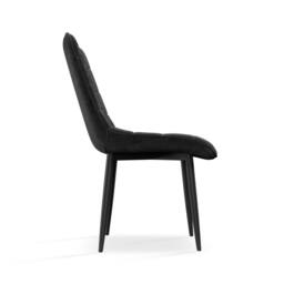 More4Homes Calne Concrete Ceramic Round Dining Table & 6 Nova Velvet Chairs in Black - thumbnail 6