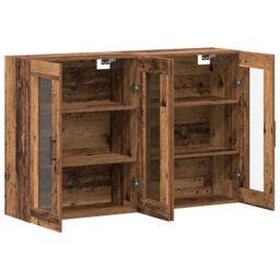 Berkfield Home Wall Mounted Cabinets 2 pcs Old Wood 69.5x34x90 cm Engineered Wood in Brown - thumbnail 5