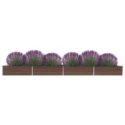 Berkfield Home Garden Raised Bed Galvanised Steel 600x80x45 cm Brown - Size: 600 x 80 x 45 cm - thumbnail 1