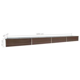 Berkfield Home Garden Raised Bed Galvanised Steel 600x80x45 cm Brown - Size: 600 x 80 x 45 cm - thumbnail 6