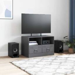 Berkfield Home TV Cabinet Anthracite 67x39x44 cm Steel in Dark Grey - Size: 67 x 39 x 44 cm