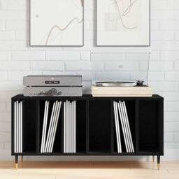 Berkfield Home Record Cabinet Black Oak 100x38x48 cm Engineered Wood - Size: 100 x 38 x 48 cm - thumbnail 4