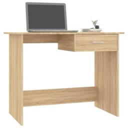 Berkfield Home Modern Desk Sonoma Oak 100x50x76 cm Engineered Wood in Tan - Size: 100 x 50 x 76 cm
