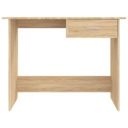 Berkfield Home Modern Desk Sonoma Oak 100x50x76 cm Engineered Wood in Tan - Size: 100 x 50 x 76 cm - thumbnail 4