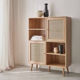 sweeek 101.5cm sideboard with wood-effect & 4 doors in Beige - thumbnail 4