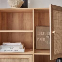 sweeek 101.5cm sideboard with wood-effect & 4 doors in Beige - thumbnail 7
