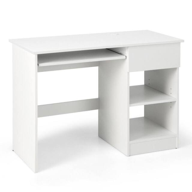 Kelvenix Modern Computer Desk Workstation PC Laptop Table in White - Size: 0.6m2 - image 1