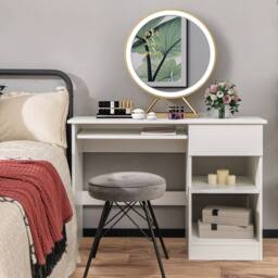 Kelvenix Modern Computer Desk Workstation PC Laptop Table in White - Size: 0.6m2 - thumbnail 3