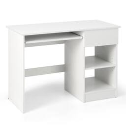 Kelvenix Modern Computer Desk Workstation PC Laptop Table in White - Size: 0.6m2 - thumbnail 1
