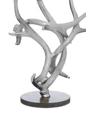 Orsina 3 Candles Antler Candelabra Holder, Candle Holder for Dining Table, 3 Candle Holder Centrepiece in Silver - thumbnail 3