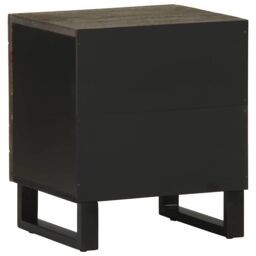 Berkfield Home Bedside Cabinets 2 pcs Black 40x33x46 cm Solid Wood Mango - Size: 40 x 33 x 46 cm - thumbnail 6