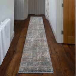 Kukoon Beige Blue Abstract Distressed Effect Area Rug in Mid Blue - Size: 120 cm x 170 cm - thumbnail 4