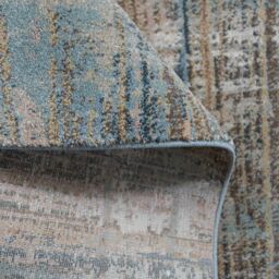 Kukoon Beige Blue Abstract Distressed Effect Area Rug in Mid Blue - Size: 120 cm x 170 cm - thumbnail 6