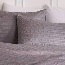 OHS Embossed Bedding Set Textured Duvet Cover with Pillowcase in Grey - Size: Double - thumbnail 3