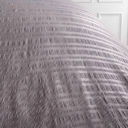 OHS Embossed Bedding Set Textured Duvet Cover with Pillowcase in Grey - Size: Double - thumbnail 4