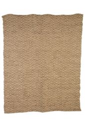 Orsina Beige Woven Chevron Throw, Soft Cotton & Viscose Blend Sofa Throw, Durable Geometric Blanket in Natural - thumbnail 5