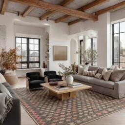Kukoon Grey Machine Washable Jute Boho Style Distressed Living Room Area Rug - Size: 160 cm x 230 cm - thumbnail 1