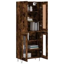 Berkfield Home Highboard Smoked Oak 69.5x34x180 cm Engineered Wood in Brown - thumbnail 1