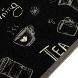 Berkfield Home Kitchen Rug Washable Morning Black 45x150 cm Velvet - thumbnail 3