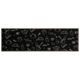 Berkfield Home Kitchen Rug Washable Morning Black 45x150 cm Velvet - thumbnail 2