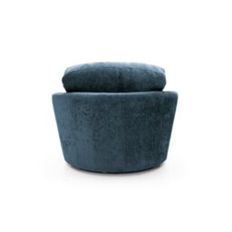 Abakus Direct Harriet Crushed Chenille Swivel Chair in Dark Blue - thumbnail 3