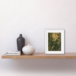 "Artery8 Wall Art Print Boho Ballerina Dancing with the Forest Moon Artwork Framed 9X7 Inch in White - Size: W7"" x H9""" - thumbnail 2