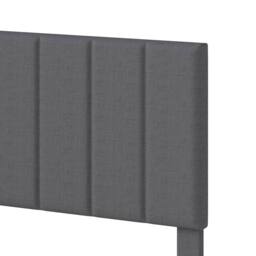 Levede Bed Frame Upholstered Foam Headboard Soft Linen Fabric Wooden Slat in Grey - Size: Double - thumbnail 5
