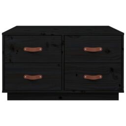 Berkfield Home Coffee Table Black 80x80x45 cm Solid Wood Pine - Size: 80 x 80 x 45 cm - thumbnail 6