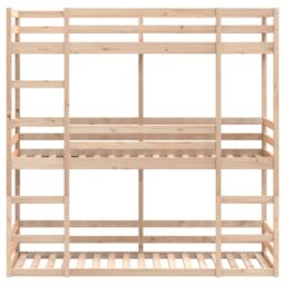 Berkfield Home Triple Bunk Bed without Mattress 80x200 cm Solid Wood Pine in Brown - thumbnail 5