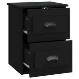 Berkfield Home Wall-mounted Bedside Cabinet Black 41.5x36x53cm - Size: 41.5x36x53 cm - thumbnail 6