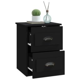 Berkfield Home Wall-mounted Bedside Cabinet Black 41.5x36x53cm - Size: 41.5x36x53 cm - thumbnail 5