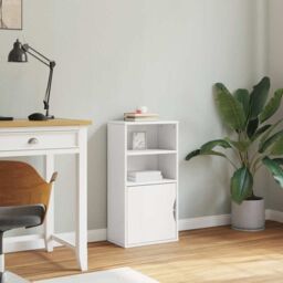 Berkfield Home Side Cabinet ODDA White 40x24x79 cm Solid Wood Pine - Size: 40 x 24 x 79 cm - thumbnail 4