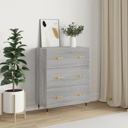 Berkfield Home Sideboard Grey Sonoma 69.5x34x90 cm Engineered Wood - thumbnail 1