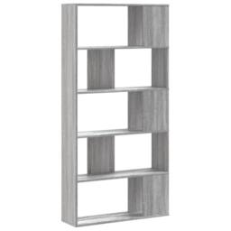 Berkfield Home Bookcase 5-Tier Grey Sonoma 80.5x23.5x162.5 cm Engineered Wood - thumbnail 5