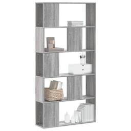 Berkfield Home Bookcase 5-Tier Grey Sonoma 80.5x23.5x162.5 cm Engineered Wood - thumbnail 2