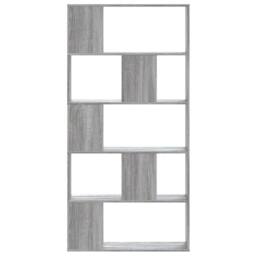 Berkfield Home Bookcase 5-Tier Grey Sonoma 80.5x23.5x162.5 cm Engineered Wood - thumbnail 3