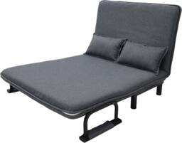 Alivio 2-in-1 Double Folding Sofa Bed - Convertible Sofa Cum Bed with Wide Armrests, 6-Level Adjustable Backrest, Virgin Cotton Filling in Grey - thumbnail 2