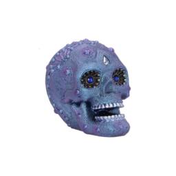 Nemesis Now Bejewelled Resin Skull Ornament Gemstone Mystical Decor 11cm in Purple