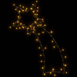Berkfield Home Christmas Lights Shooting Star Silhouette 80 LEDs Warm White in Black - thumbnail 5