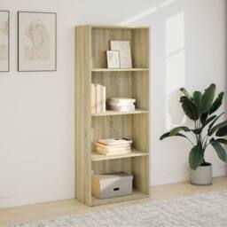 Berkfield Home Bookcase Sonoma Oak 60x30x152 cm Engineered Wood in Brown - Size: 60 x 30 x 152 cm - thumbnail 3