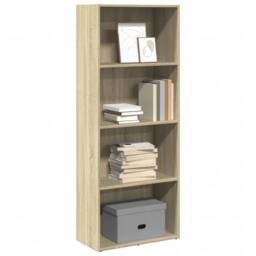 Berkfield Home Bookcase Sonoma Oak 60x30x152 cm Engineered Wood in Brown - Size: 60 x 30 x 152 cm - thumbnail 1