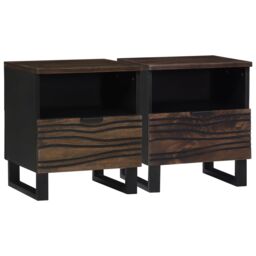 Berkfield Home Bedside Cabinets 2 pcs 40 x 33 x 46 cm Solid Wood Mango in Brown - thumbnail 1