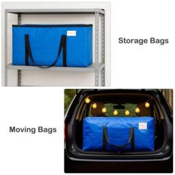 Nordara 3Pcs 90L Zipped Collapsible Storage Bags in Blue - thumbnail 3