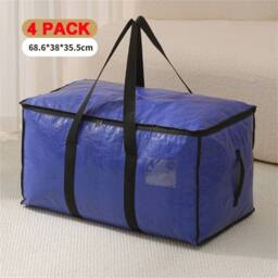 Nordara 3Pcs 90L Zipped Collapsible Storage Bags in Blue - thumbnail 2