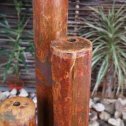 Primrose Water Feature Tubes Corten Steel 3 Tiered Colour LEDs Reservoir 135cm in Copper - thumbnail 6