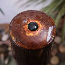 Primrose Water Feature Tubes Corten Steel 3 Tiered Colour LEDs Reservoir 135cm in Copper - thumbnail 5